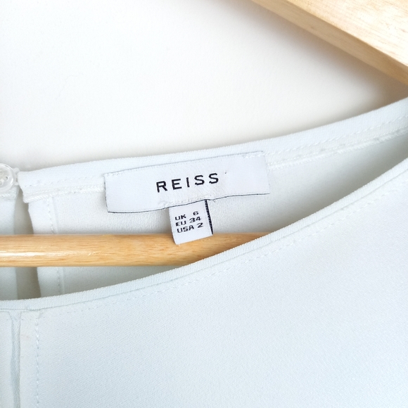 Reiss Joss Ruffle-Detail Top in Powder Blue - Picture 2 of 5